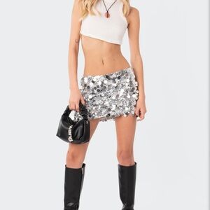 NWT Edikted Sabrina Low-Rise Sequin Mini Skirt